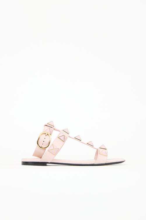 Valentino Leather Roman Stud Sandal