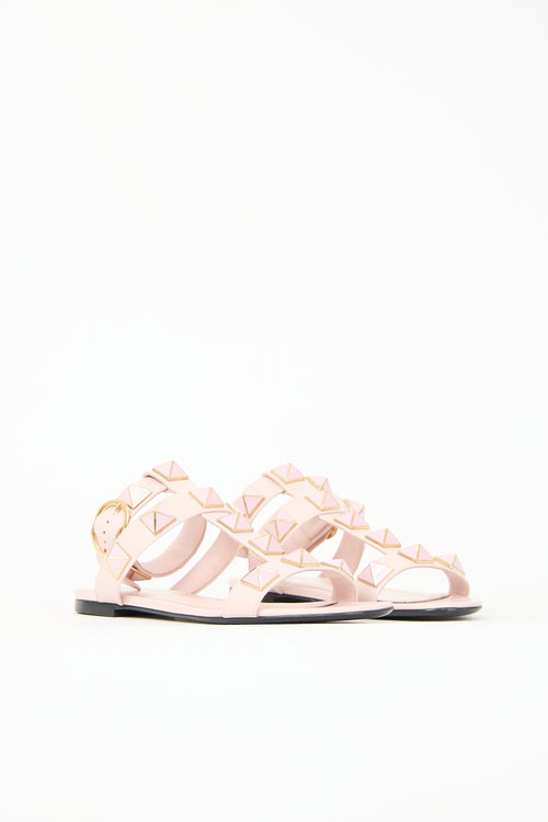 Valentino Leather Roman Stud Sandal