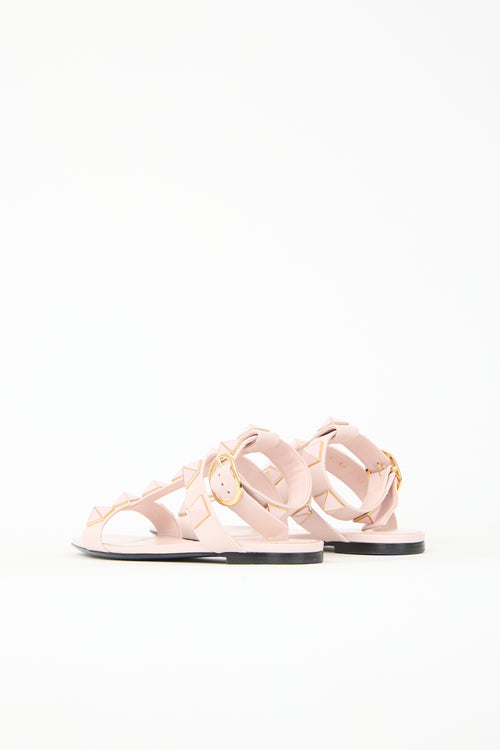 Valentino Leather Roman Stud Sandal