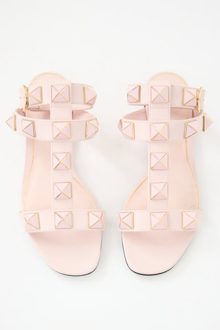 Valentino Leather Roman Stud Sandal