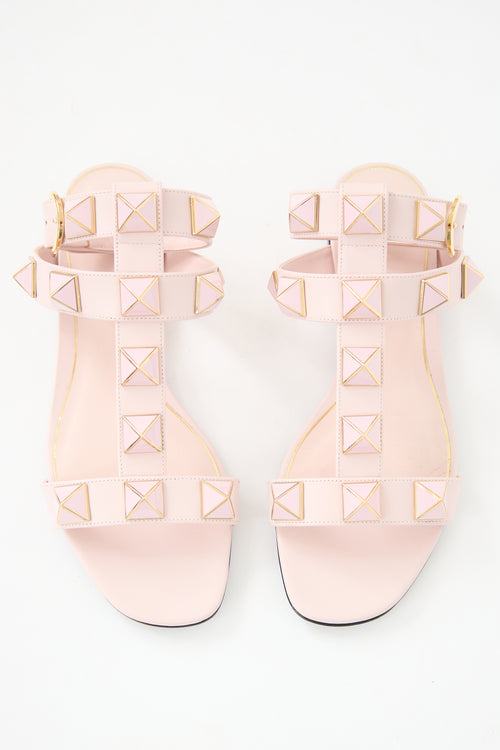 Valentino Leather Roman Stud Sandal