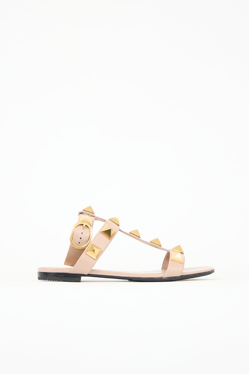 Valentino Leather Roman Stud Sandal