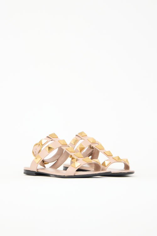 Valentino Leather Roman Stud Sandal