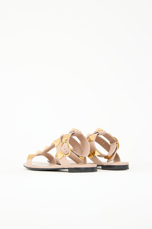 Valentino Leather Roman Stud Sandal