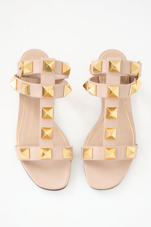 Valentino Leather Roman Stud Sandal