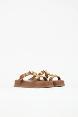 Valentino Leather Roman Stud Platform Sandal