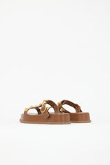 Valentino Leather Roman Stud Platform Sandal