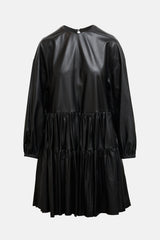 Valentino Leather Tiered Dress