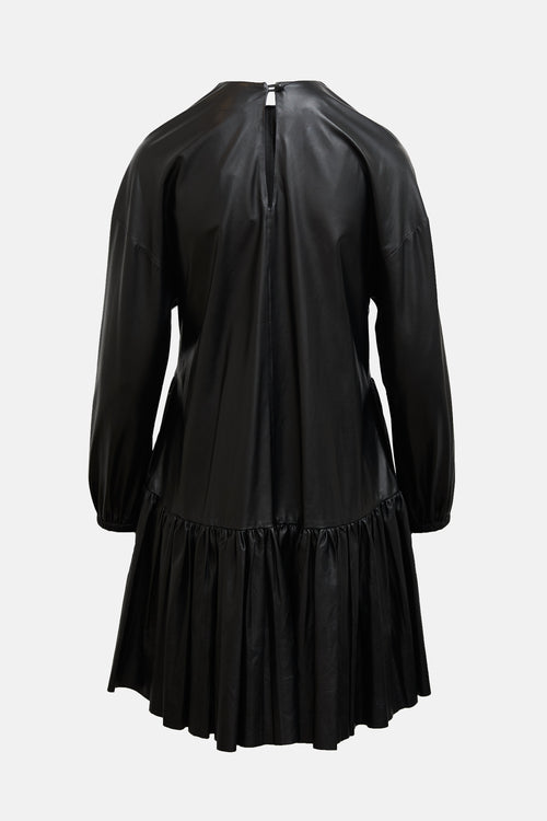 Valentino Leather Tiered Dress