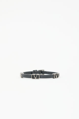 Valentino Leather VLogo Signature Bracelet