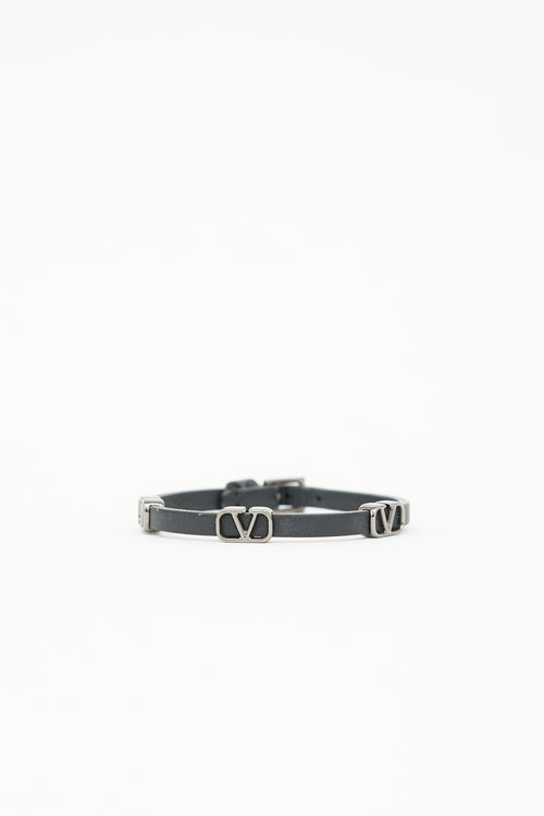 Valentino Leather VLogo Signature Bracelet