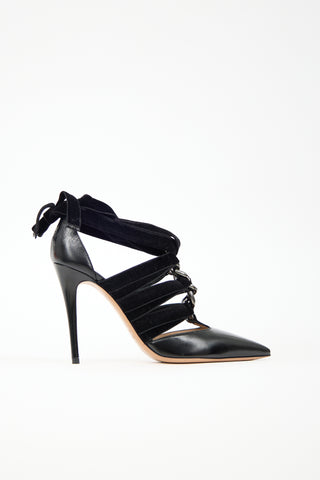 Valentino Leather & Velvet Pump