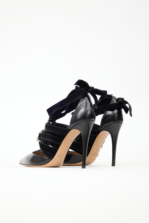 Valentino Leather & Velvet Pump