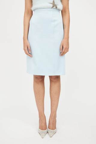 Valentino Blue Dot Slit Skirt