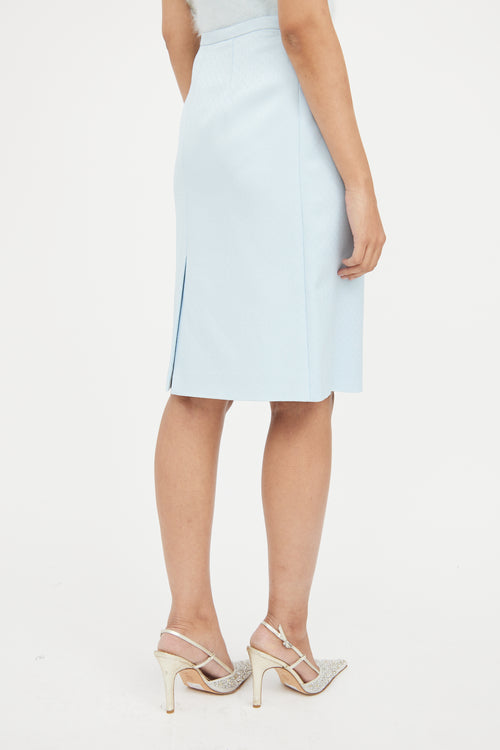 Valentino Blue Dot Slit Skirt