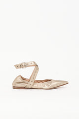 Valentino Metallic Leather Pointed Flat