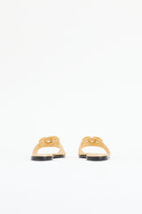 Valentino Metallic Leather VLogo Slide