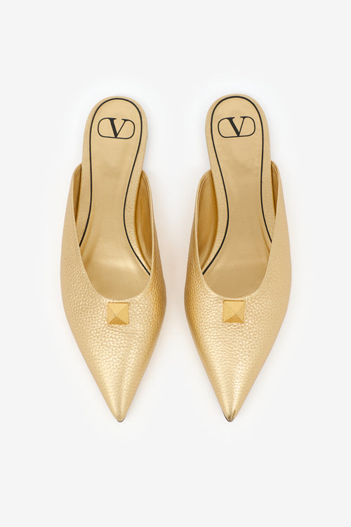 Valentino Metallic Roman Stud Mule