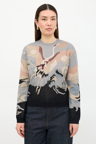 Valentino Metallic Intarsia Sweater