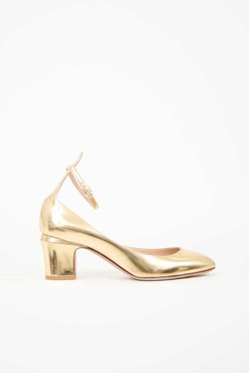 Valentino Metallic Leather Tango Pump