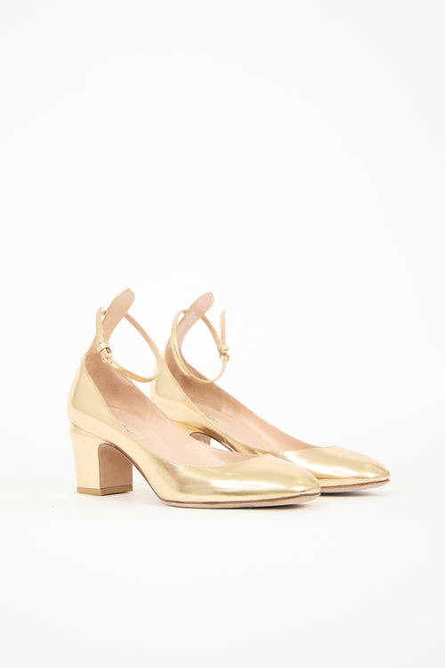 Valentino Metallic Leather Tango Pump