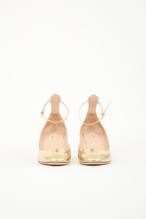 Valentino Metallic Leather Tango Pump