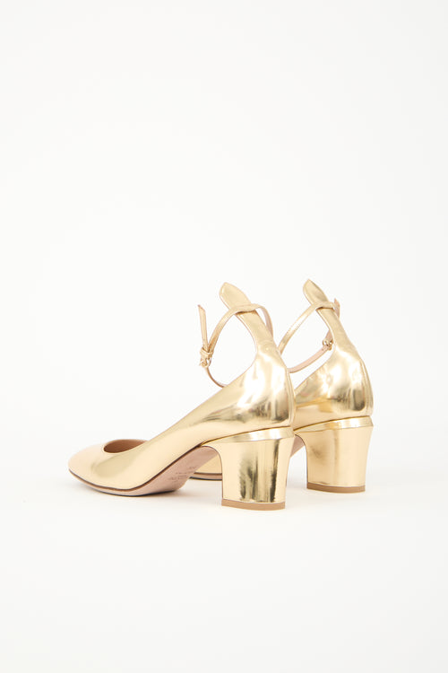 Valentino Metallic Leather Tango Pump