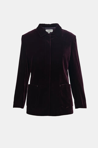 Valentino Miss V 1990s Velvet Blazer