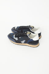 Valentino Navy & Black Rockrunner Knit Sneaker