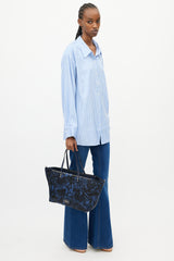 Valentino Navy & Black Butterfly Rockstud Tote