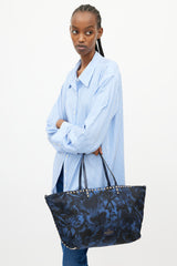 Valentino Navy & Black Butterfly Rockstud Tote