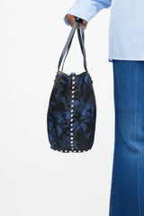 Valentino Navy & Black Butterfly Rockstud Tote