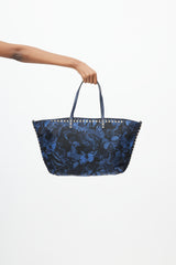 Valentino Navy & Black Butterfly Rockstud Tote