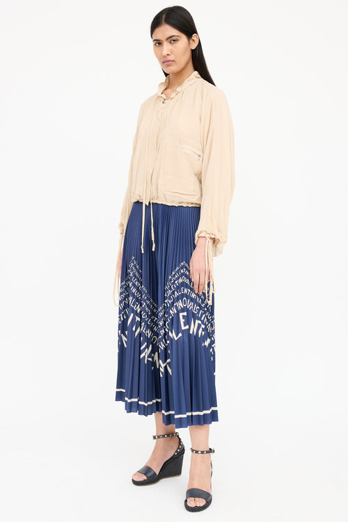 Valentino Logo Pleated Skirt