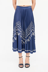 Valentino Logo Pleated Skirt