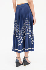 Valentino Logo Pleated Skirt
