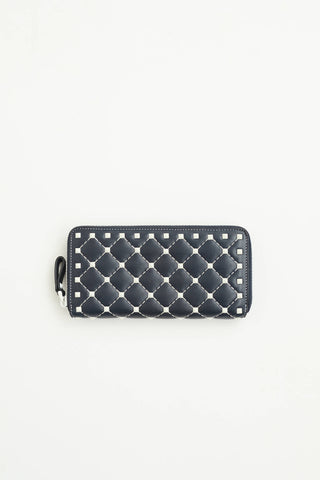 Valentino Leather Spike Zip Wallet