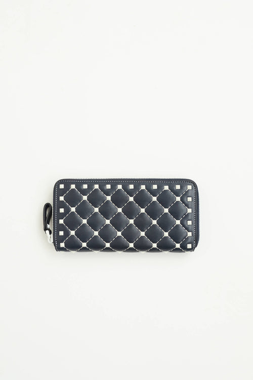 Valentino Leather Spike Zip Wallet