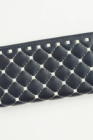 Valentino Leather Spike Zip Wallet