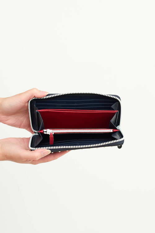 Valentino Leather Spike Zip Wallet