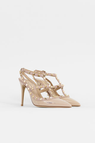 Valentino Patent Rockstud Cage Pump