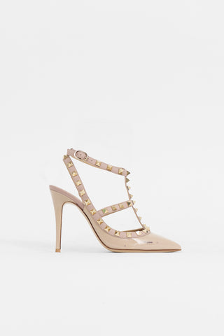 Valentino Patent Rockstud Cage Pump