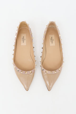 Valentino Patent Rockstud Flat
