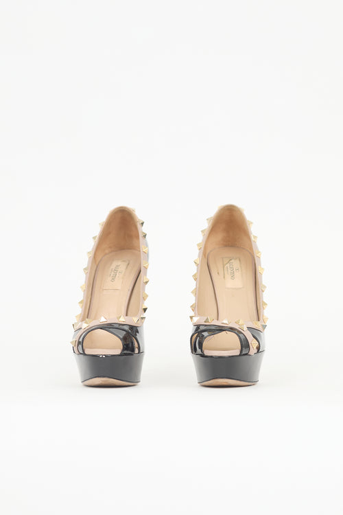 Valentino Patent Rockstud Platform Pump