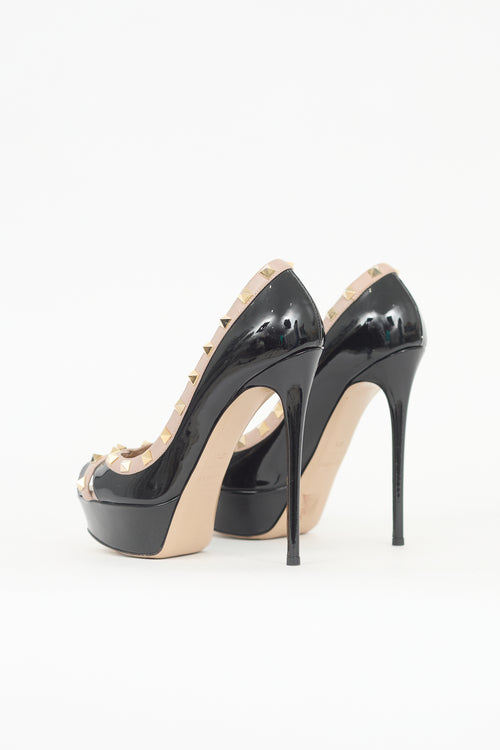 Valentino Patent Rockstud Platform Pump
