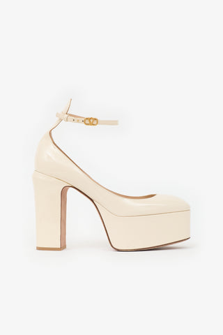 Valentino Patent Tan-Go Platform Pump