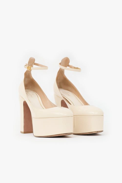 Valentino Patent Tan-Go Platform Pump