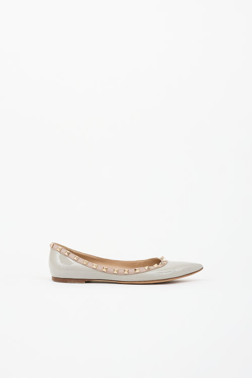 Valentino Patent Rockstud Flat