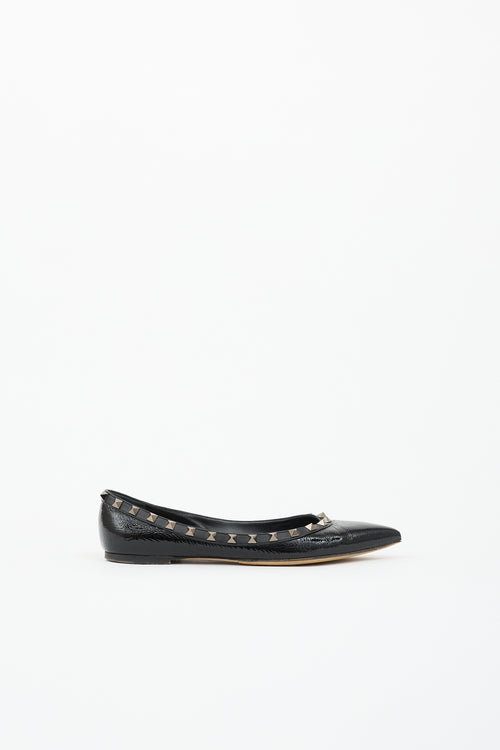 Valentino Patent Rockstud Flat