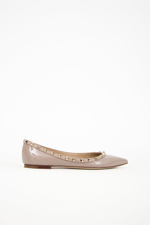 Valentino Patent Rockstud Ballet Flat